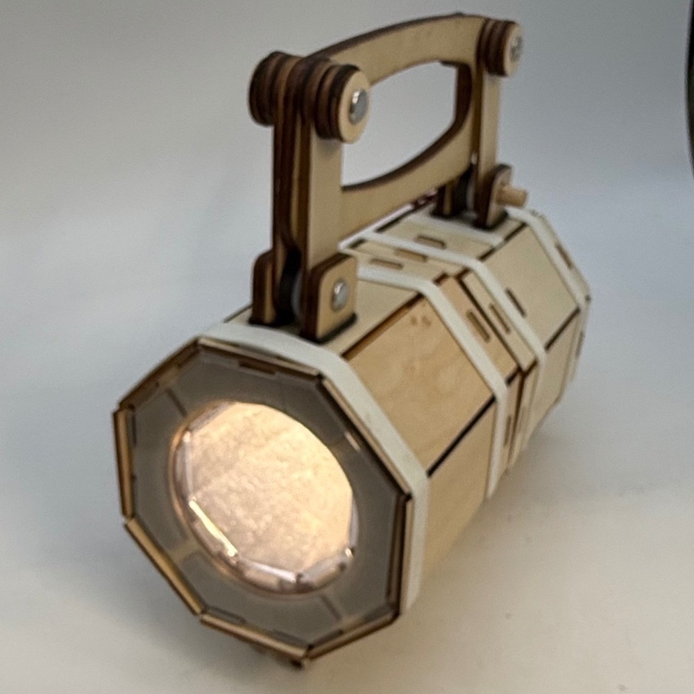 Unique Wood Hexagon Lantern LED Light Decorative Table‎ Lamp convertible fun